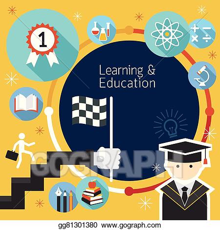 Vector stock education concept. Learning clipart student success