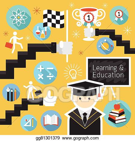 Vector stock education concept. Learning clipart student success