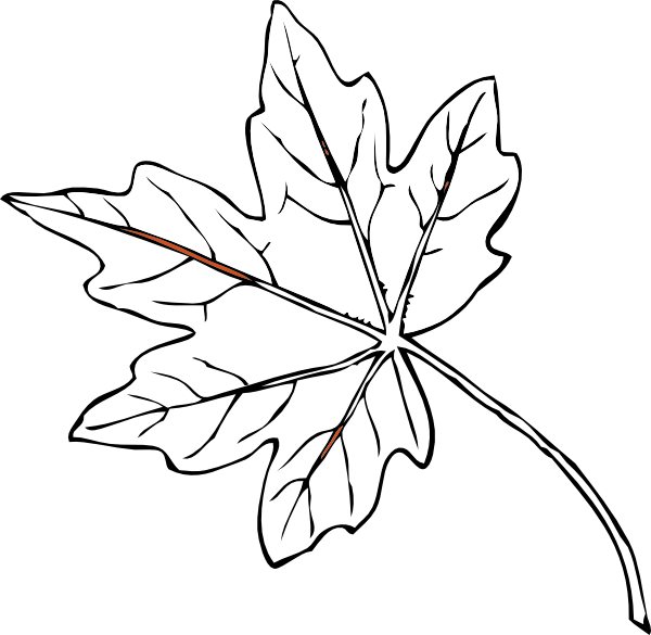 leaves clipart line