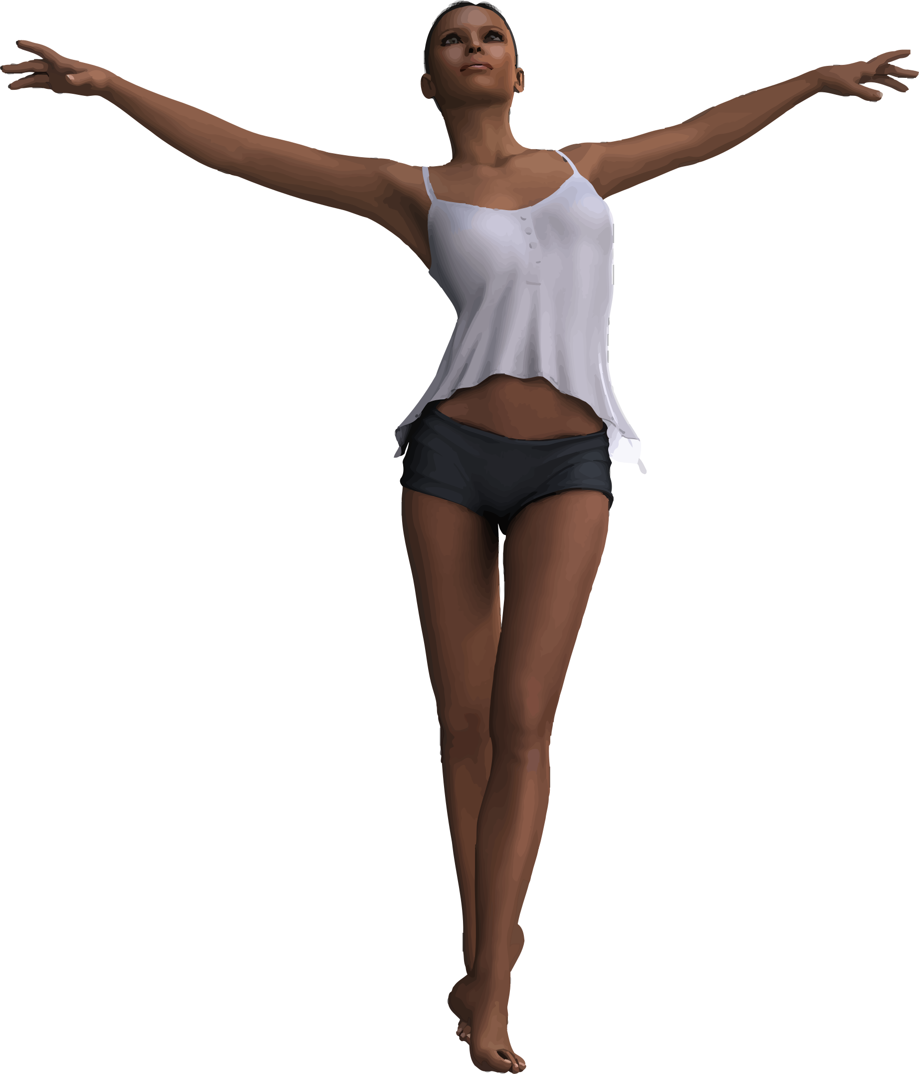Woman with arms big. Leg clipart outstretched arm