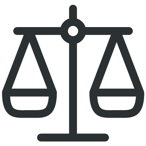Justice scale icon . Legal clipart due process law