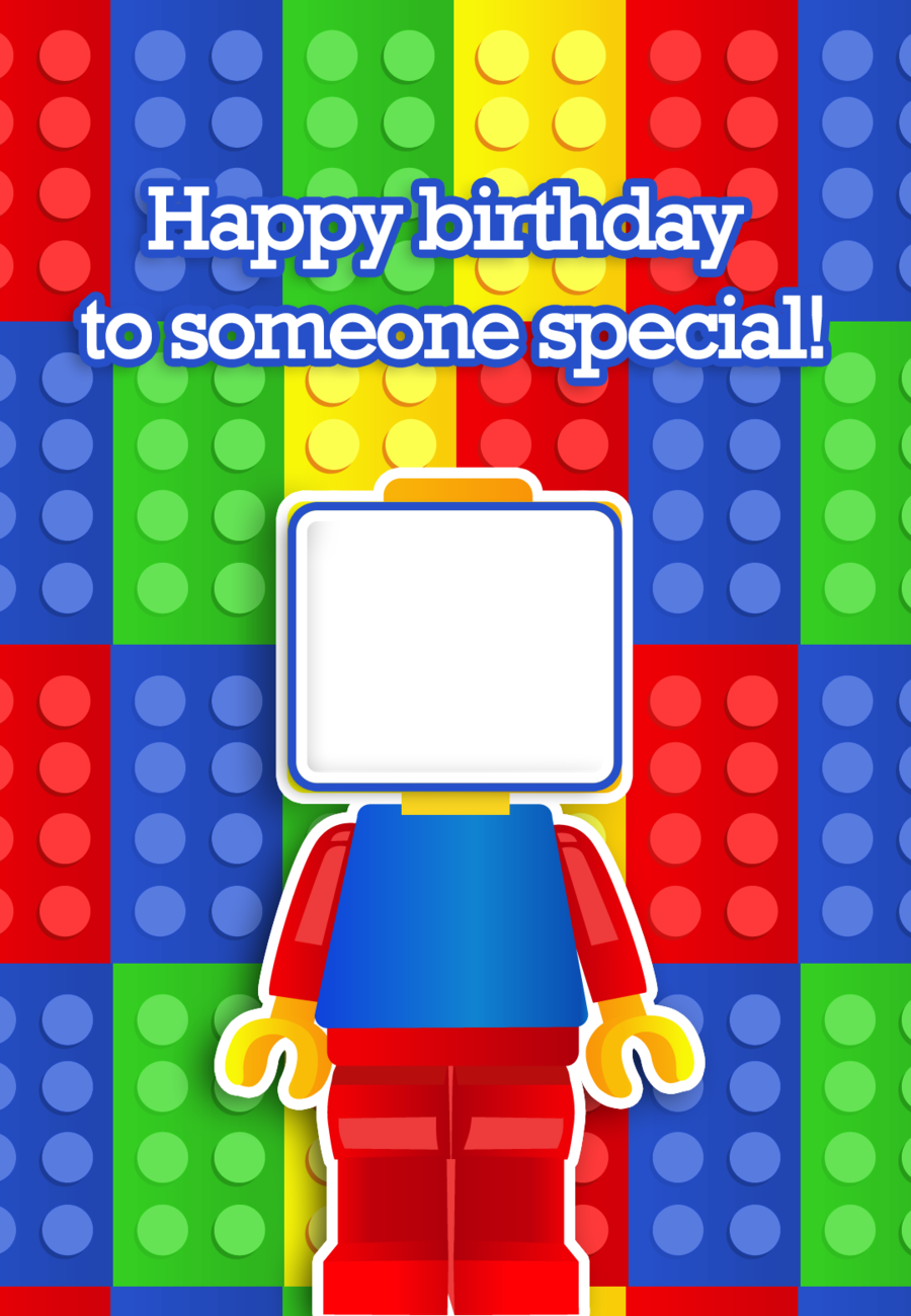 Birthday party . Lego clipart invitation