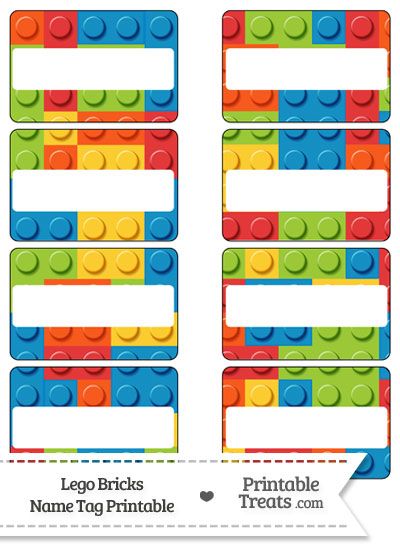 Lego clipart label. Bricks name tags from