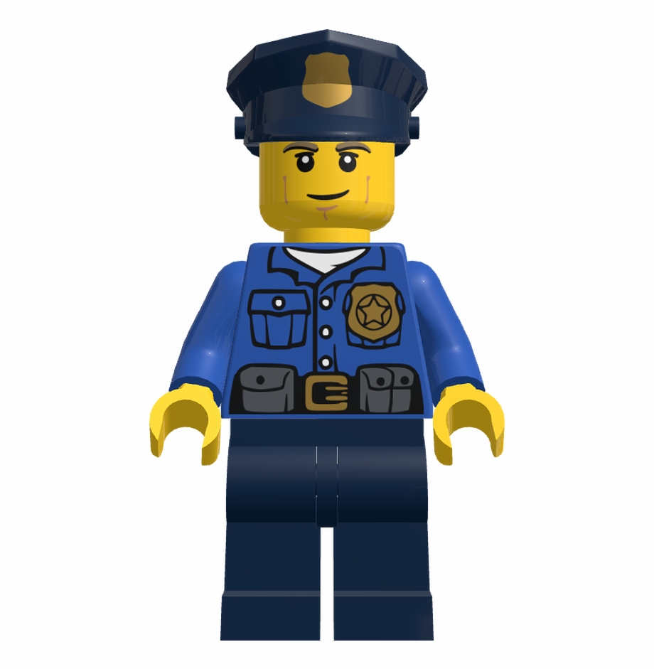 Minifigure cty police cartoon. Lego clipart policeman