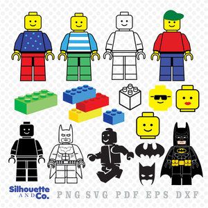 Svg dxf silhouette . Lego clipart vector