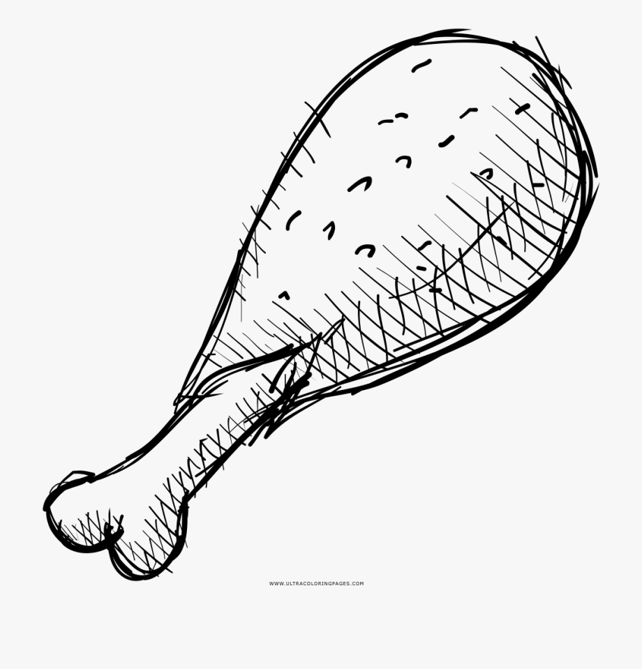Chicken leg coloring page. Legs clipart pierna