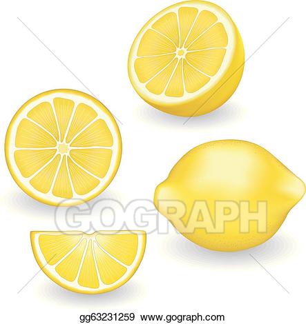 Lemons clipart illustration. Eps vector four views