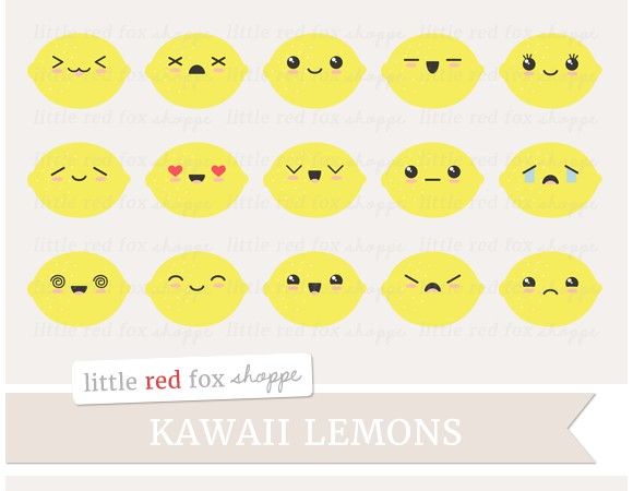 lemons clipart kawaii