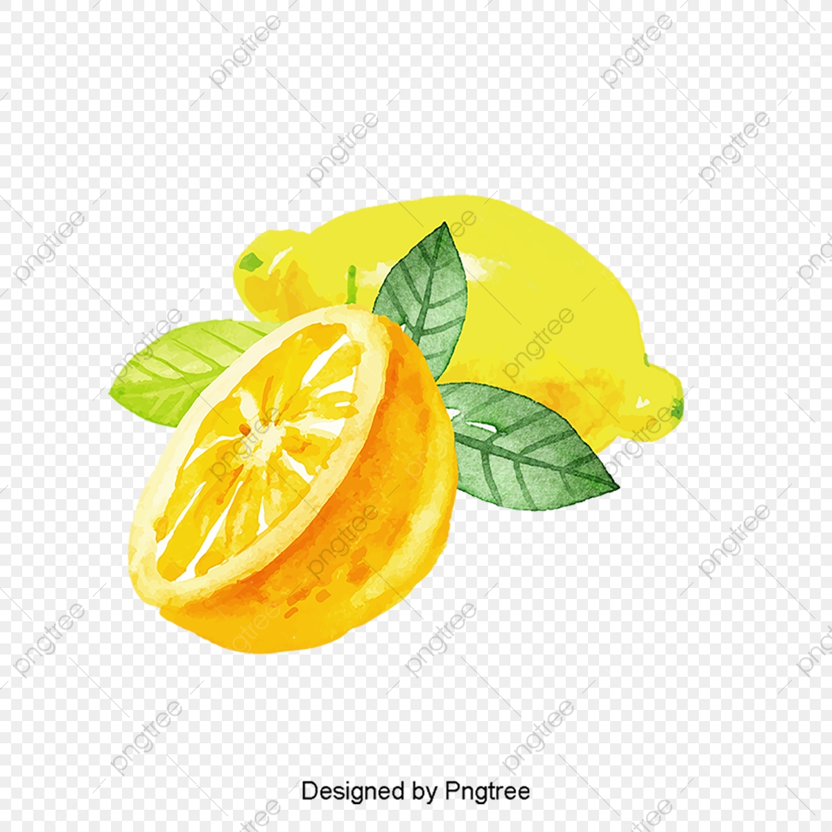 lemon clipart painted