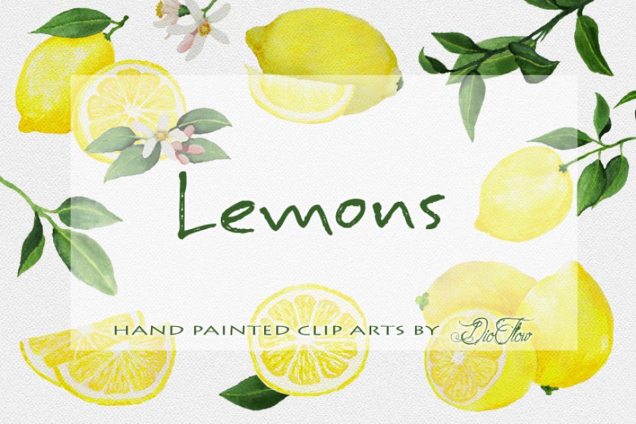 lemon clipart watercolor