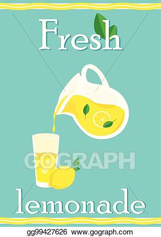 Lemonade clipart fresh lemonade. Vector illustration eps gg