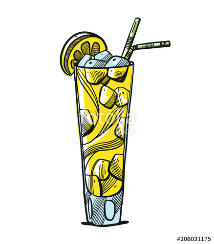 Hand drawn vector with. Lemonade clipart sketch