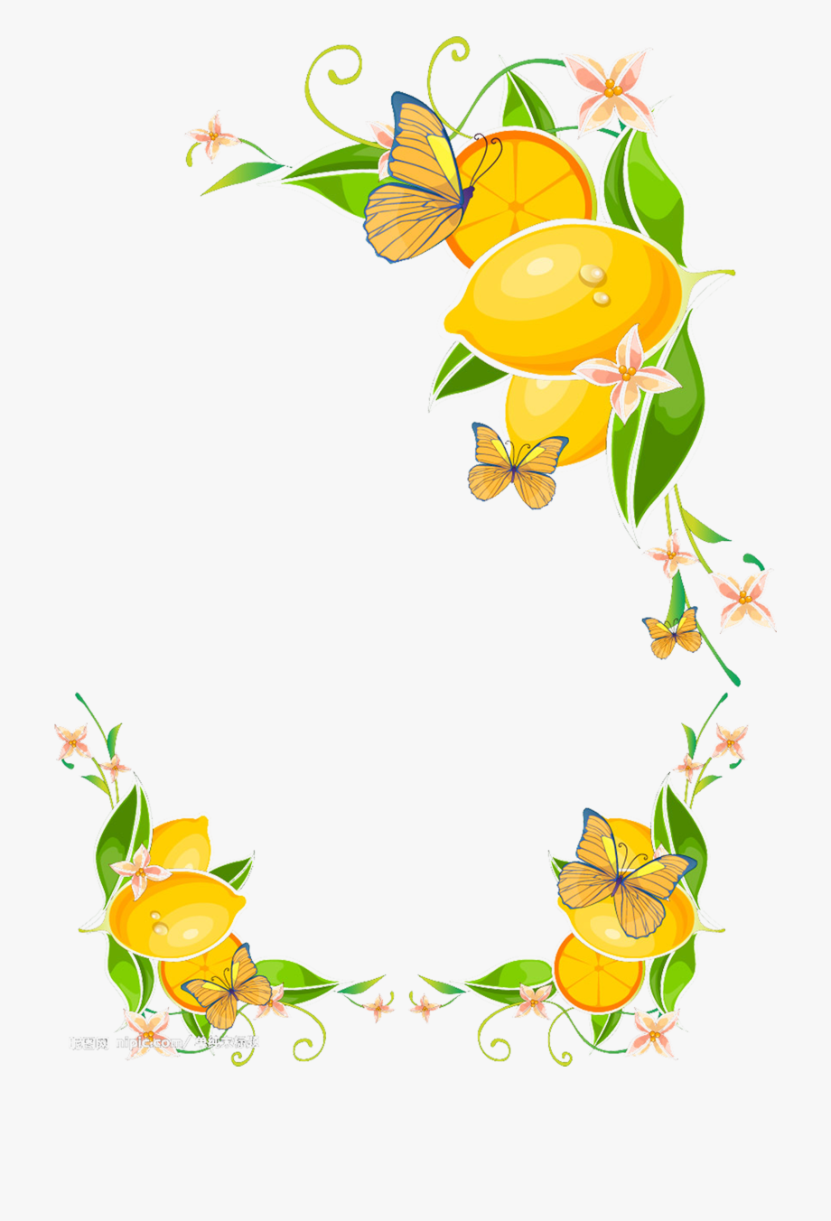lemons clipart border