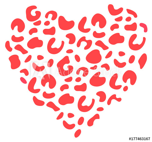 Read pattern illustration buy. Leopard clipart heart