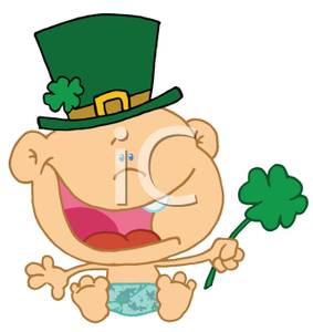 Cartoon with four leaf. Leprechaun clipart baby