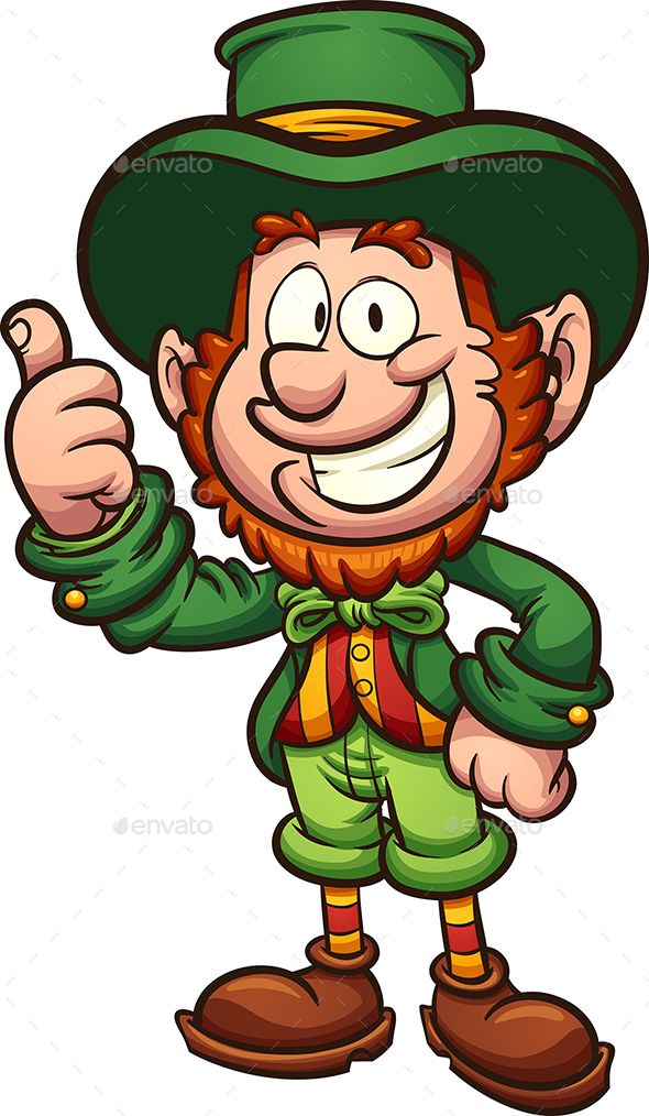 Cartoon with thumbs up. Leprechaun clipart happy leprechaun