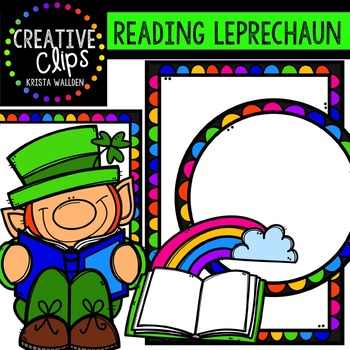 leprechaun clipart reading