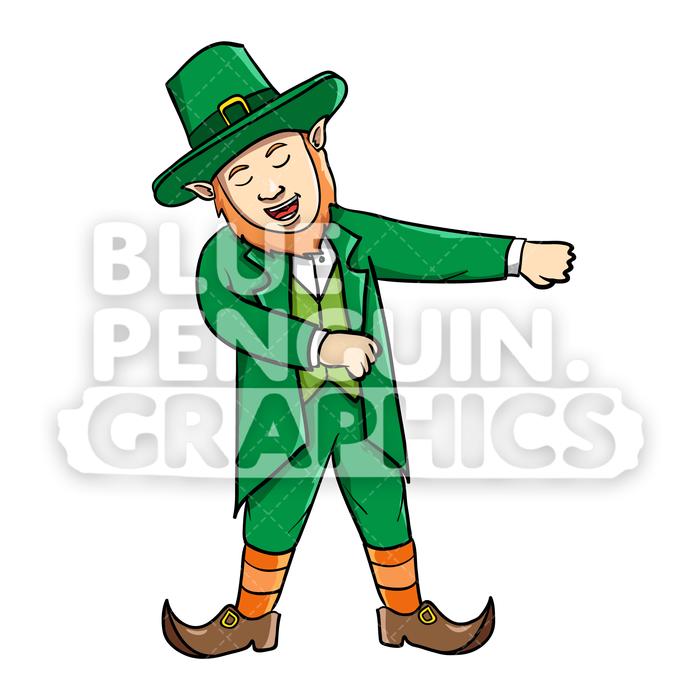 Flossing cartoon illustration . Leprechaun clipart vector