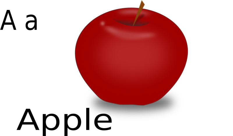 letter clipart apple