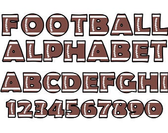 Letter clipart football. Letters etsy 