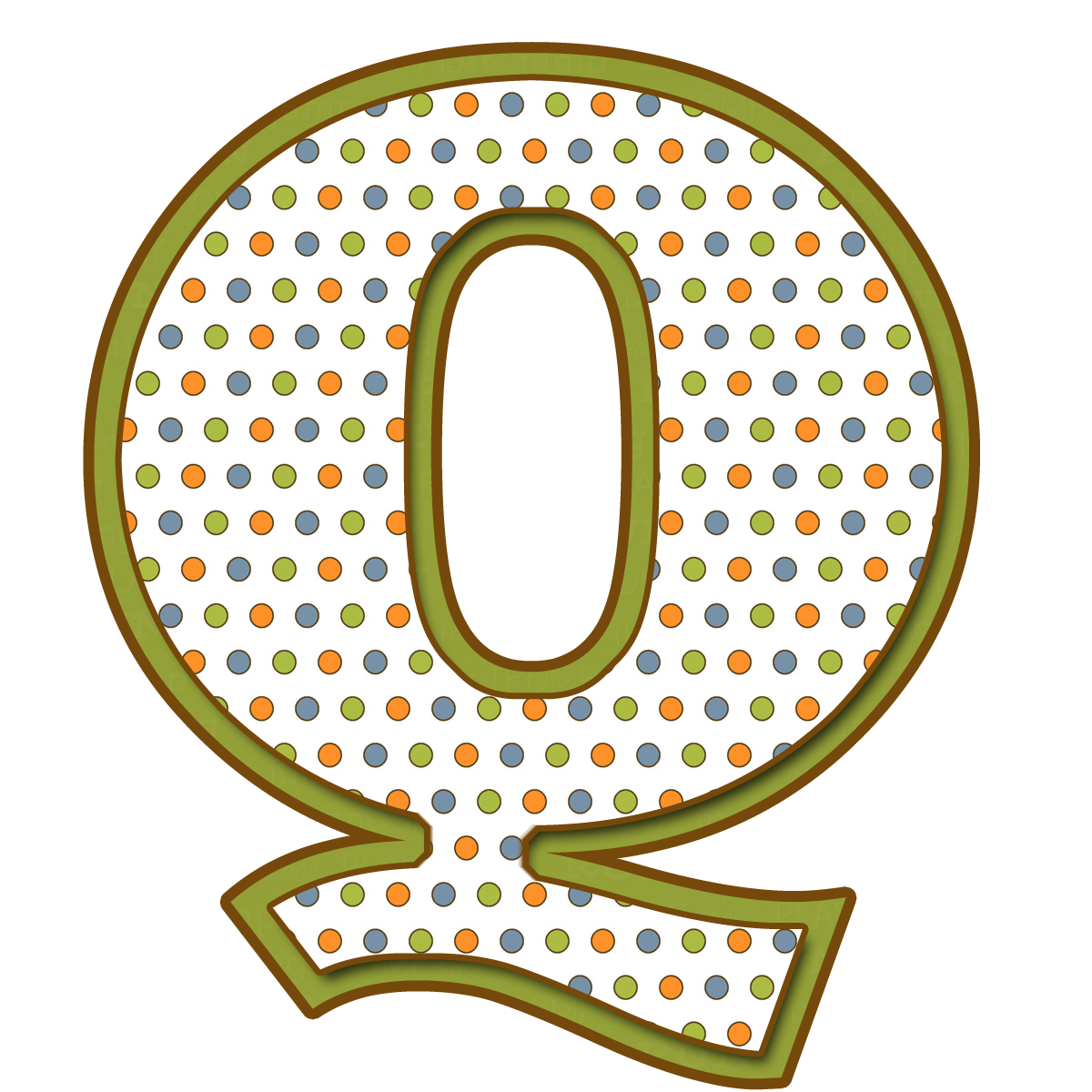 A lunares de colores. Letter clipart giant