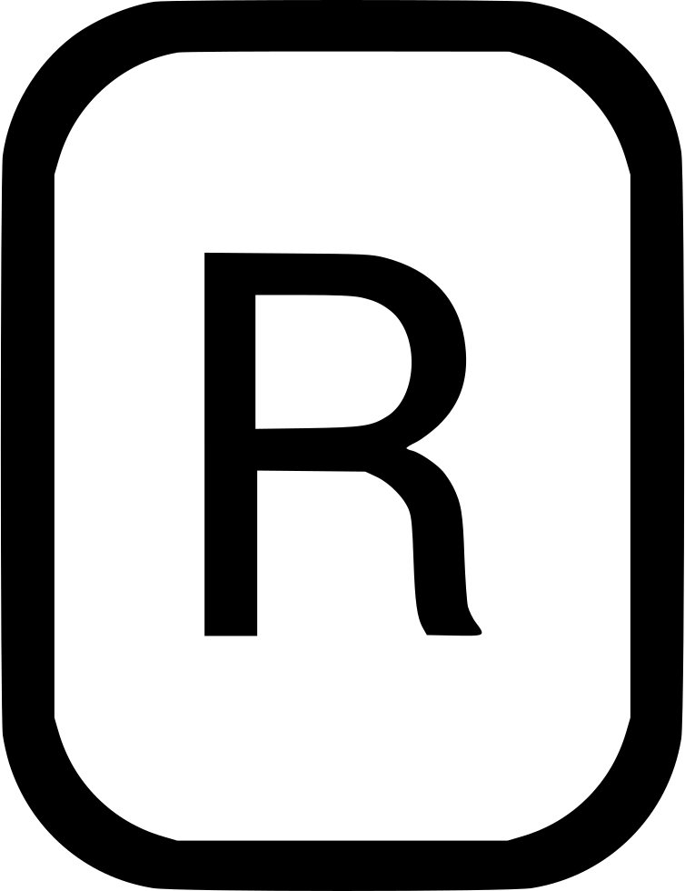 r clipart black letter