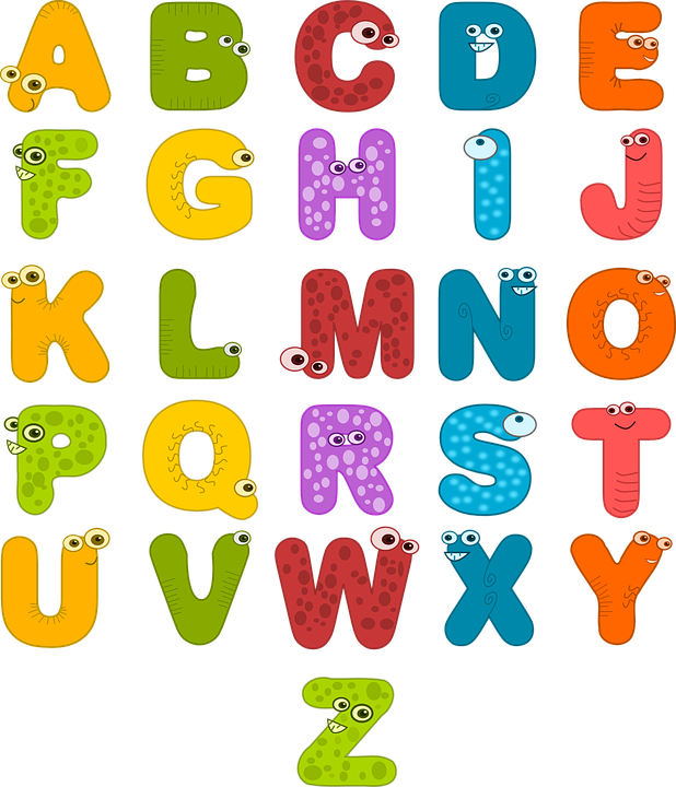 letters clipart colored