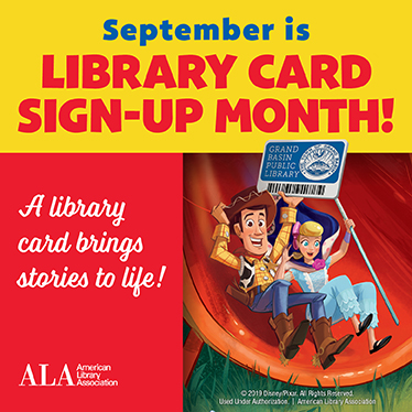 September is sign up. Librarian clipart library card