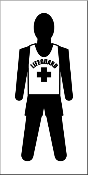 Clip art people male. Lifeguard clipart black and white
