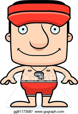 Lifeguard clipart head. Vector stock cartoon smiling