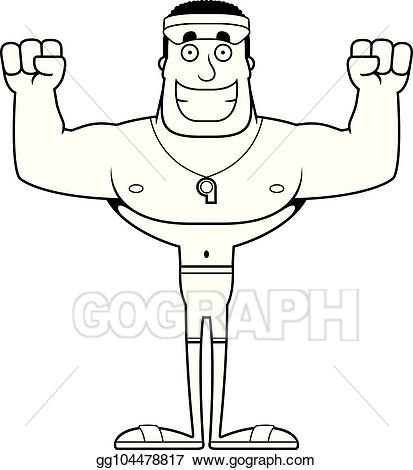 Lifeguard clipart head. Vector art cartoon smiling