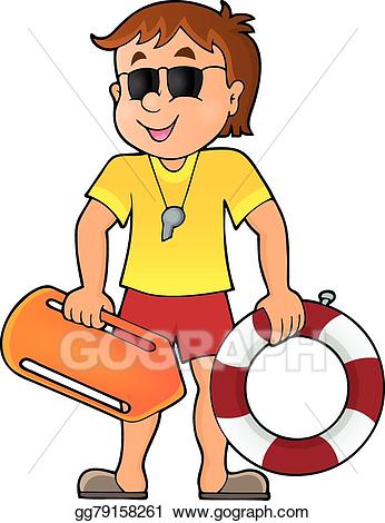 Lifeguard clipart life guard. Eps illustration theme image