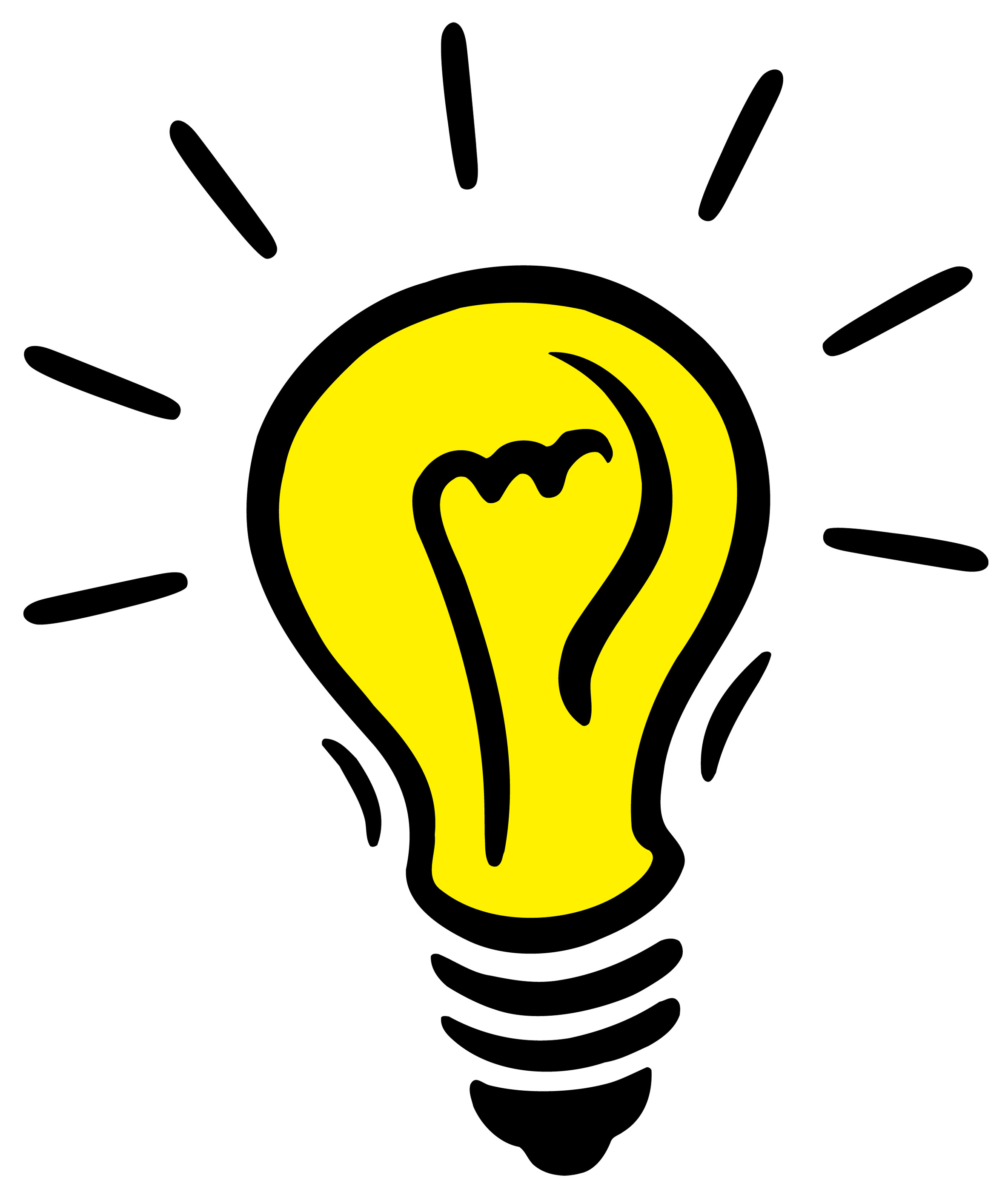 electrical clipart yellow light bulb