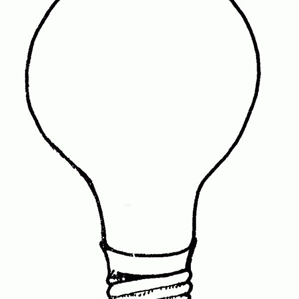 lightbulb clipart line art