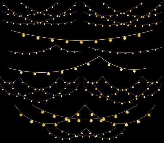 Lights clipart gold string. Pin on 