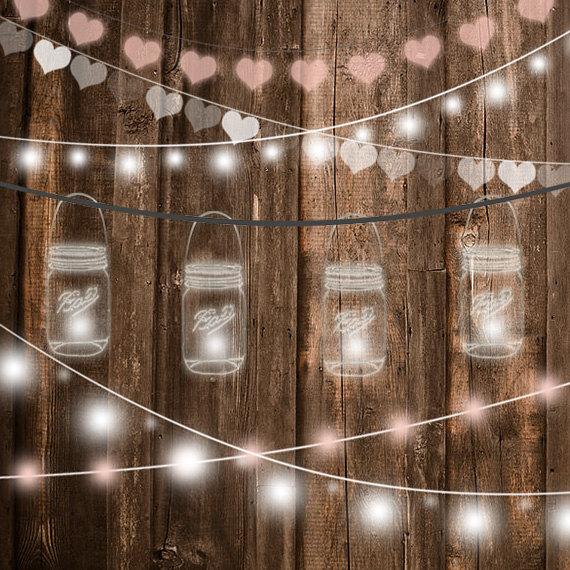 String invitation party mason. Lights clipart wedding