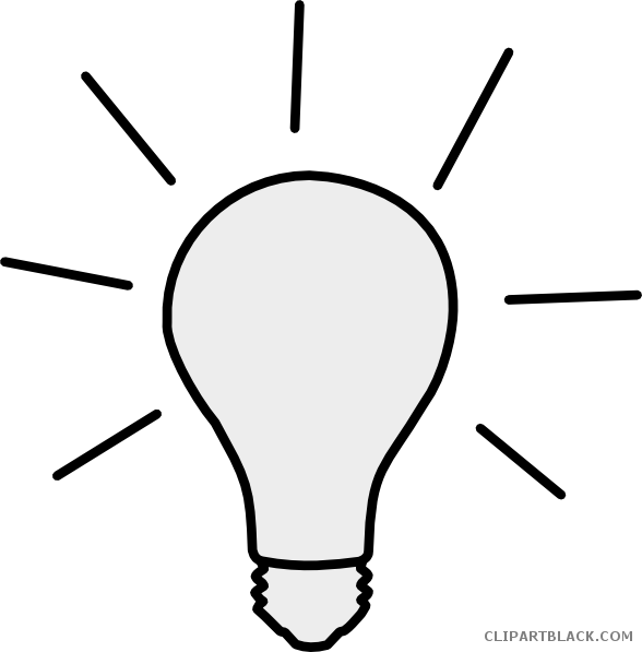 lightbulb clipart black and white