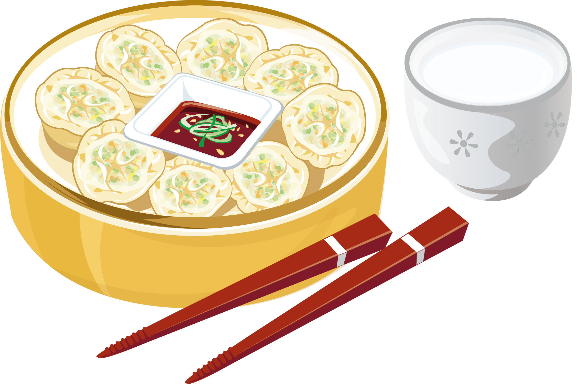 Dim sum baozi xiaolongbao. Soup clipart chicken and dumpling