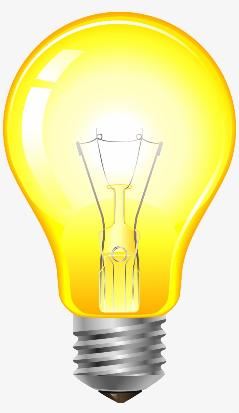 Lightbulb clipart lightblub. Yellow light bulb png