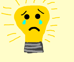 lightbulb clipart sad