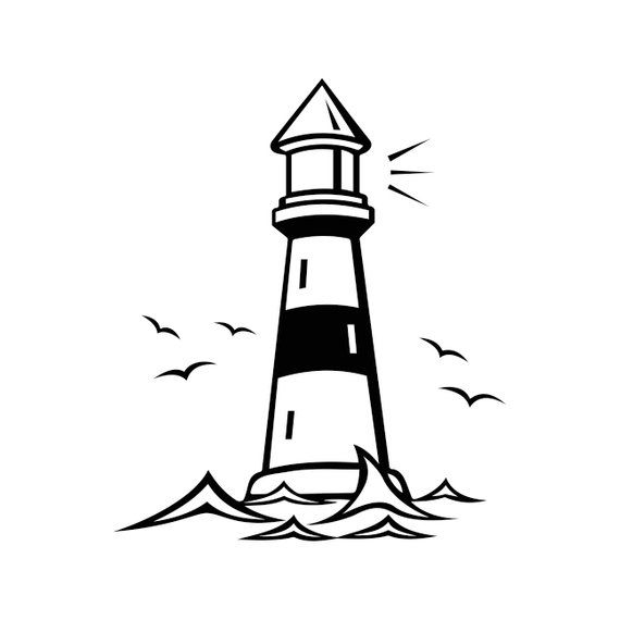 Lighthouse clipart beacon. Birds graphics svg dxf