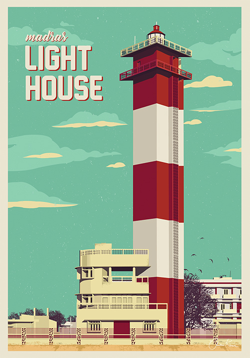 Lighthouse clipart chennai. Madras light house illustration