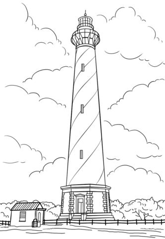 Cape hatteras north carolina. Lighthouse clipart color