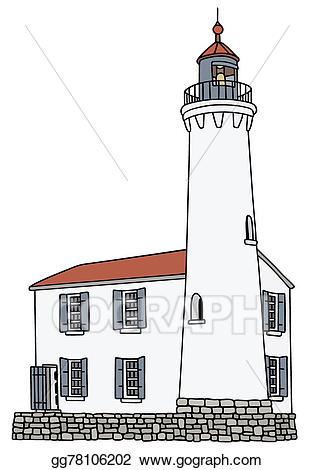 Lighthouse clipart old lighthouse. Vector art white eps