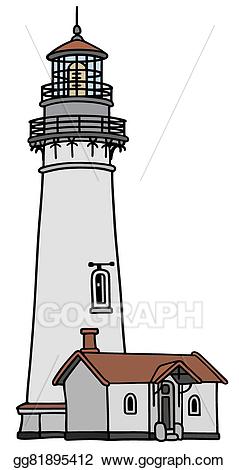 Lighthouse clipart old lighthouse. Vector art drawing gg