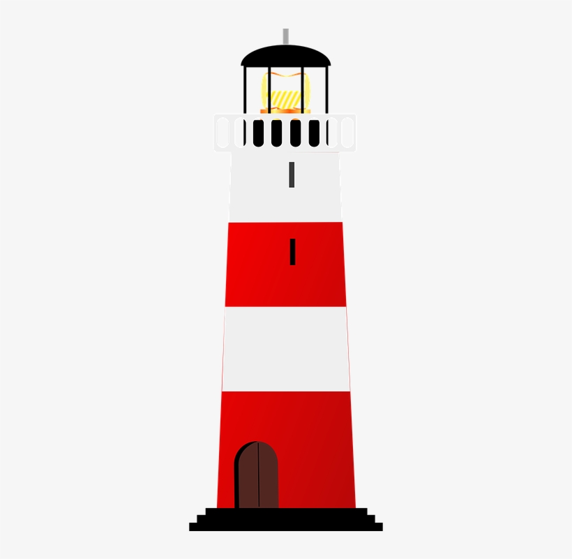 Lighthouse clipart red and white. Free cute image 
