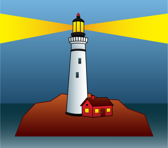 Lighthouse clipart rock clipart. Free clip art of