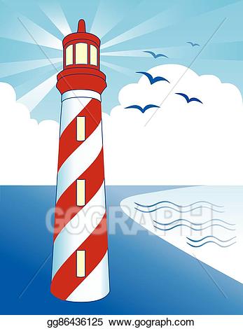 Lighthouse clipart shore line. Vector stock by the