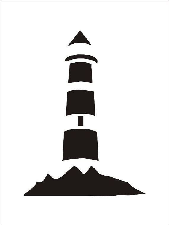 lighthouse clipart stencil