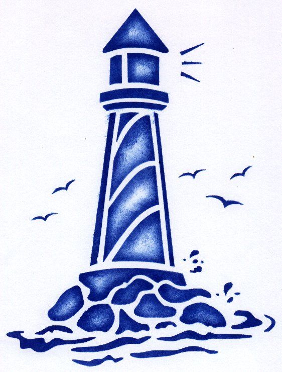 lighthouse clipart stencil